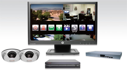 IN-A-BOX, SECURITY GUARD, 4CH NVR TOUCH, TWO 1080P INDOOR DOME CAMERAS, 8 PORT POE SWITCH, 22IN HP TOUCH SCREEN MONITOR, CAT.5 AND HDMI CABLES INCLUDED